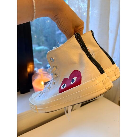 Converse Comme des Garçons Play x Chuck 70 High Milk white canvas sneakers main image 5